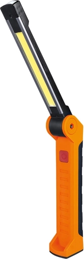 Solight rechargeable work LED flashlight 500 lm + 70 lm (COB, USB-C) black-orange