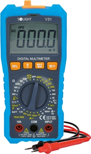 Solight digitālais multimetrs true RMS ar NCV un temperatūras mērīšanu