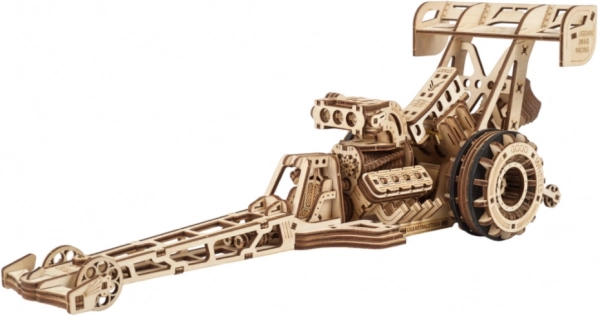 Ugears koka mehāniskais dragstera modelis