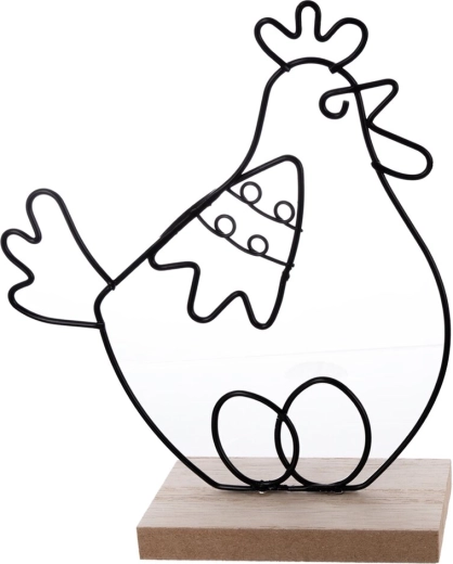 Decorative wooden and metal hen 15 × 5 × 18 cm