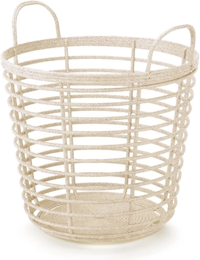 Uzglabāšanas grozs ar rokturiem Zanzi Basket Eco Wood 37,4 cm – krēmkrāsas