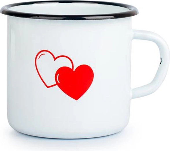 Enamel mug with heart 8 cm