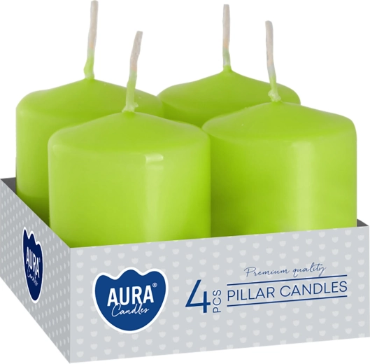 Light green Advent candles 6 cm (4 pcs)