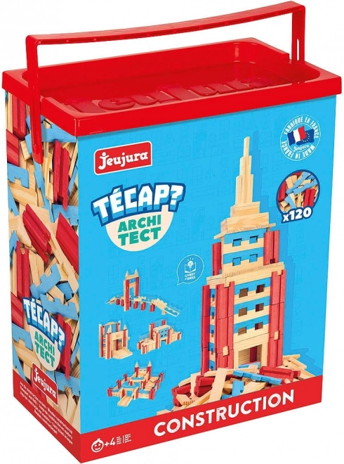 Jeujura koka būvniecības komplekts Técap Architect (120 detaļas)