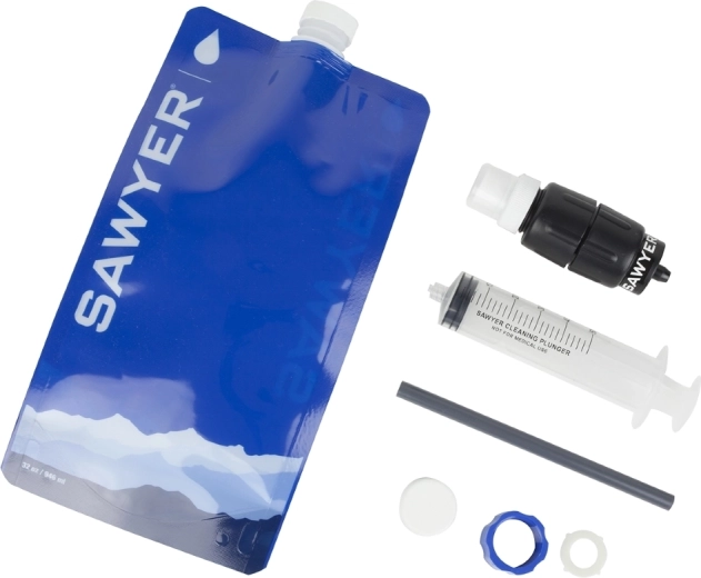 Sawyer Micro Squeeze travel water filter with collapsible bottle