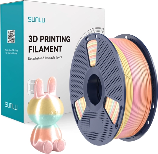 Sunlu PLA+ zīdaini spīdīgs filaments varavīksnes 1,75 mm 1 kg