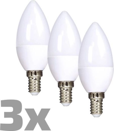 Ecolux LED spuldze sveces formā E14 6 W 3000 K 450 lm - 3 gab.