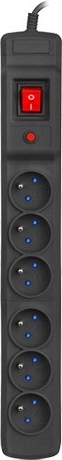 6 grounded sockets for multiple devices