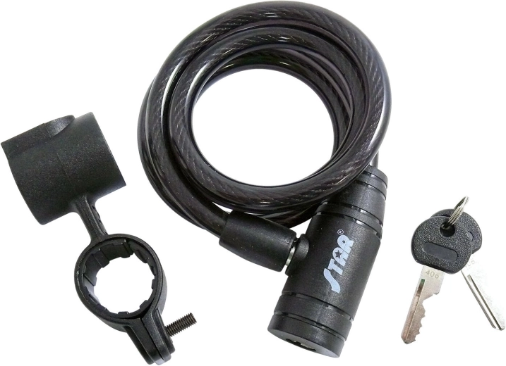 STAR S710 Spiral Cable Bike Lock 1000 mm with Mount