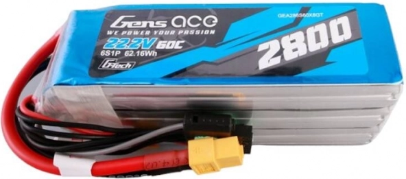 Gens ace LiPo battery 2800mAh 22.2V 60C with XT60