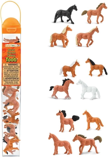 Safari Ltd. TOOBS tūbiņa ar zirgu figūriņām (12 gab.)