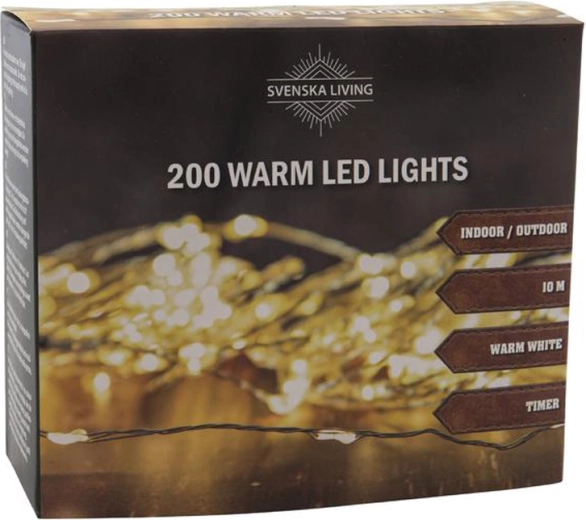 String light with timer 200 LED, 10 m
