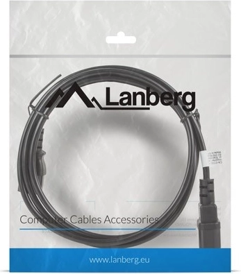 LANBERG pagarinātāja barošanas kabelis IEC C13–C14, 1,8 m, melns