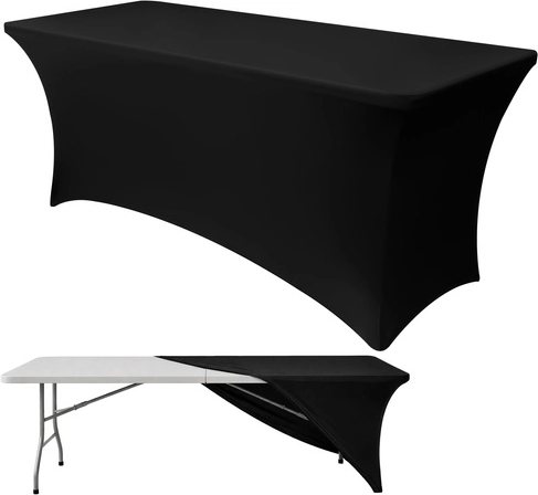 Elastīgs pārvalks banketa galdam 183 × 75 × 75 cm RUHHY – melns