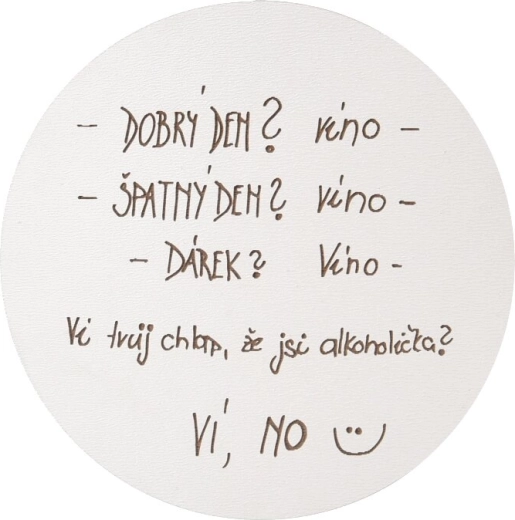 Wooden coaster with Wine motif 10 cm
