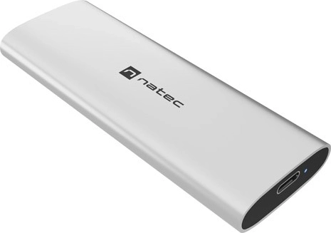 Natec rhino m.2 NVMe lite external enclosure for SSD M.2 NVMe/PCIe USB‑C 3.2 arctic silver