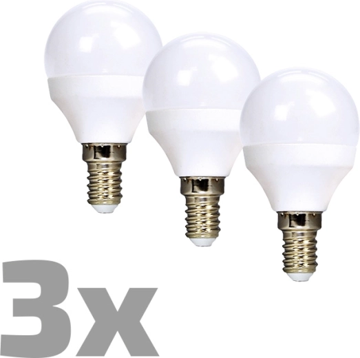 Ecolux LED spuldze miniglobe E14 6 W 3000 K 450 lm (3 gab. iepakojums)