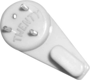 Universal plastic hooks TWENTY, white, 5 pcs