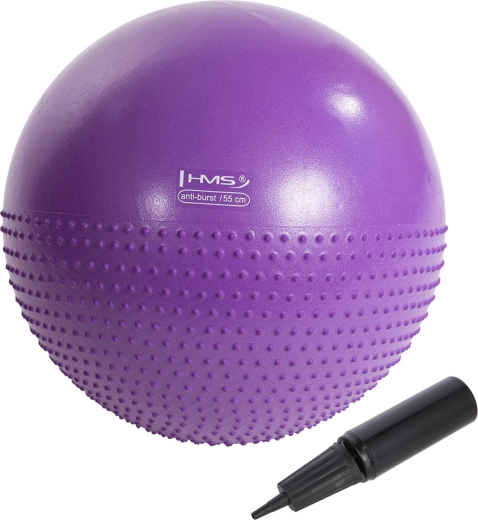 Masāžas vingrošanas bumba HMS YB03N 55 cm, violeta