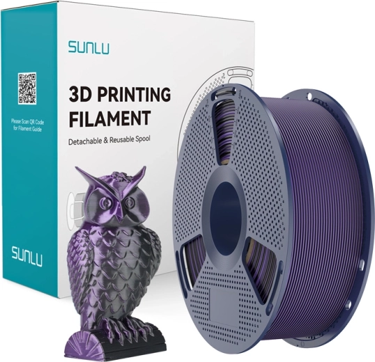 Sunlu PLA+ Silk dual-color filament black and purple