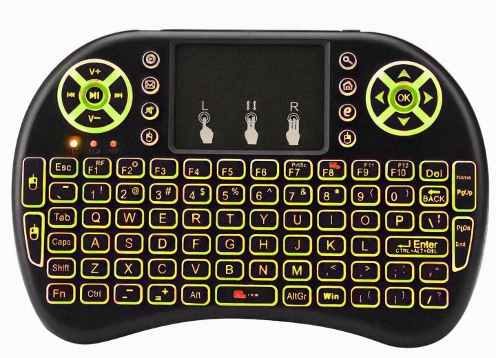 Wireless mini keyboard with touchpad and RGB backlight