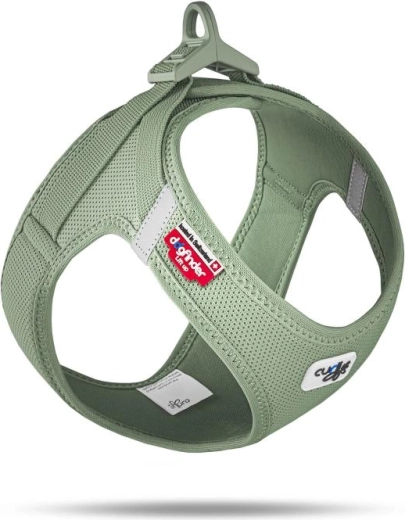 Curli suņu krūšu siksna ar Air-Mesh aizdari, olīvu krāsā, izmērs M (6–9 kg)