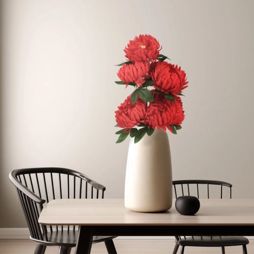 Artificial decorative chrysanthemum, red, 12 × 58 cm