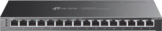 TP-Link JetStream TL-SG2016P viedais gigabitu slēdzis ar 16 portiem (8x PoE+)
