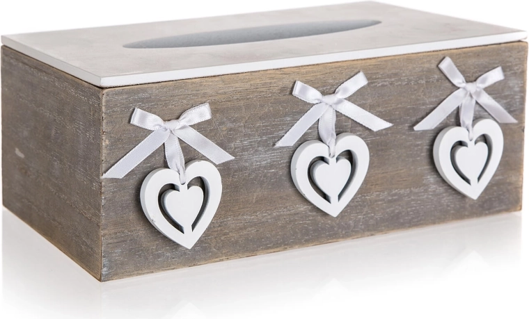 Papīra kabatlakatiņu kārbiņa HEART 24 × 13,5 × 9,5 cm