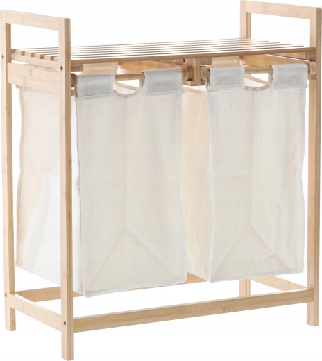 Bambusa plaukts ar diviem groziem 64 × 33 × 73 cm