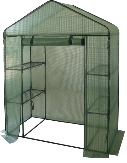 Plēves siltumnīca 140 × 73 × 200 cm ar 4 plauktiem