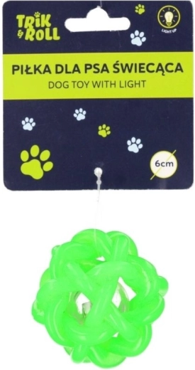 Spīdoša bumbiņa sunim, zaļa, 6 cm