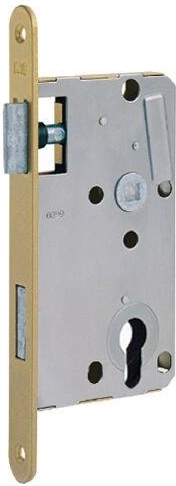 Mortise lock, semi-chromated, interior passage, 72 mm backset, right/left, cylinder