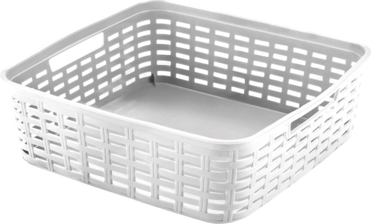Plastic storage basket HEIDRUN with rattan pattern 29 × 19 × 10 cm - 1 piece