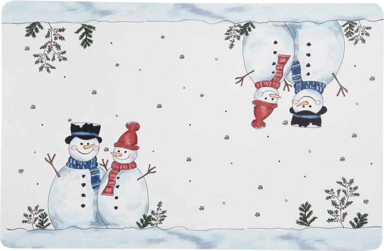 Ziemassvētku plastmasas galda paliktnis sniegavīrs 43 × 28 cm