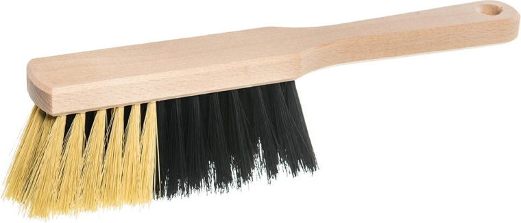 Unvarnished wooden hand brush with Polymex bristles