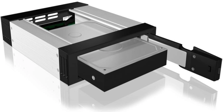 Maināmā šahta 3,5" SATA HDD diskam 5,25" nodalījuma vietā