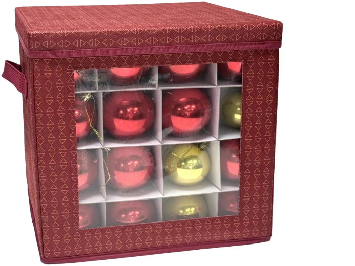 Red Christmas ornament storage organizer 33 × 33 × 33 cm - 1 piece