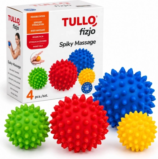 Tullo 4 masāžas bumbiņu komplekts fiziomasāžai