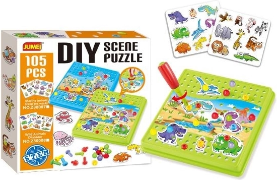 Construction puzzle with screwdriver (animals), 105 pieces - 1 piece
