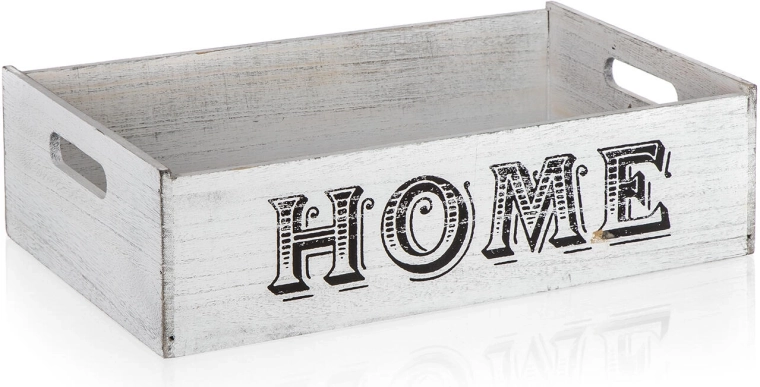 Koka dekoratīva kaste HOME 41 × 25 × 11 cm