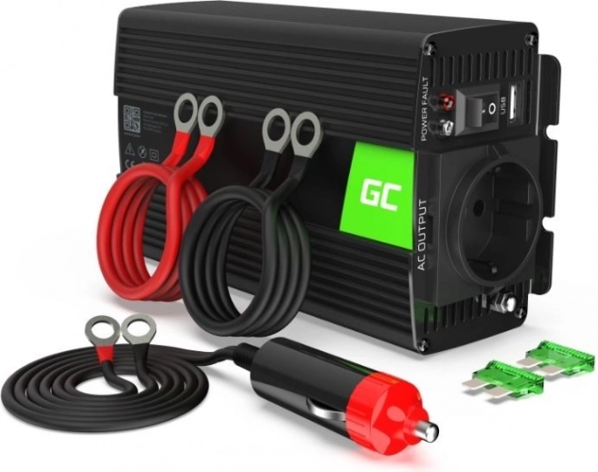 Green Cell sprieguma pārveidotājs 12 V uz 230 V 300 W (modificēta sinusoīda)