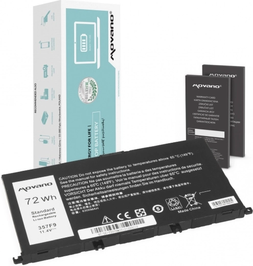 Movano Battery for Dell Inspiron 5577 and 7557, 6300 mAh, 72 Wh