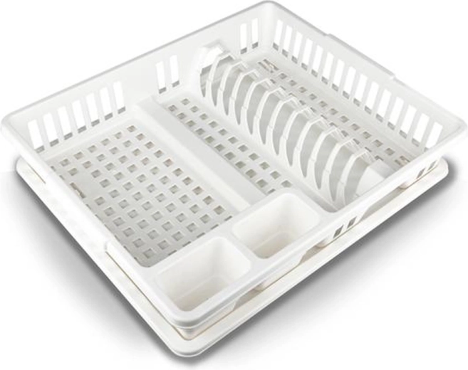 Plastmasas trauku žāvētājs ar paliktni 47 × 39 cm
