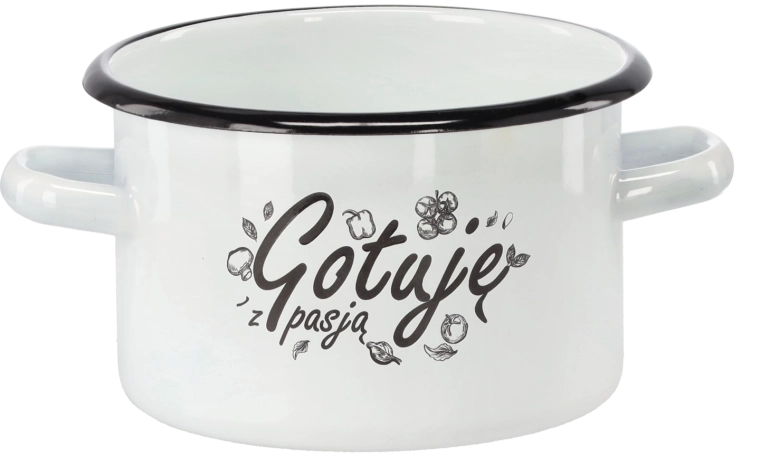 Enamel pot 2 l, 16 cm, white – I cook with passion