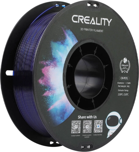 Creality CR-PETG filaments 1,75 mm caurspīdīgi zils 1 kg