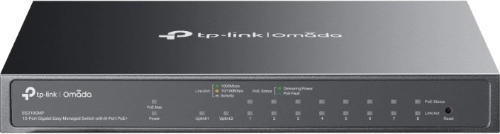 TP-Link Omada ES210GMP 10 portu gigabitu slēdzis ar 8× PoE+