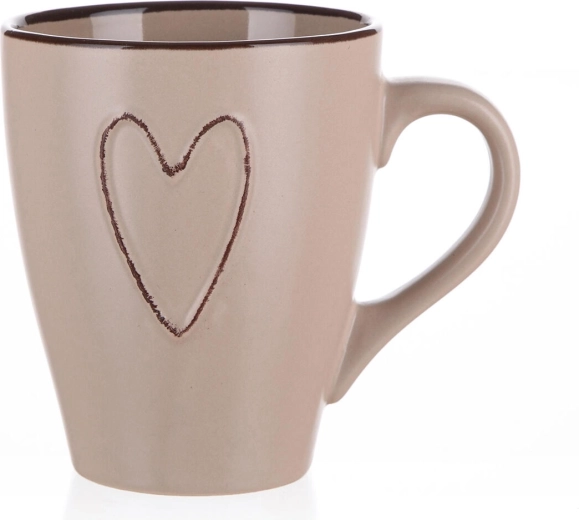 Keramikas krūze Heart 310 ml, bēša