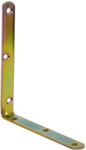 Montāžas leņķis ar reljefu, dzelteni cinkots 140 × 18 × 3 mm (10 gab.)