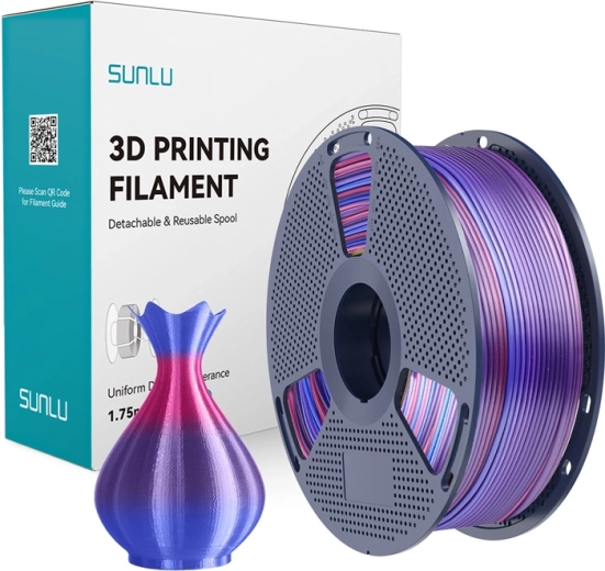 Sunlu PLA+ Silk filaments varavīksne 02 1,75 mm 1 kg